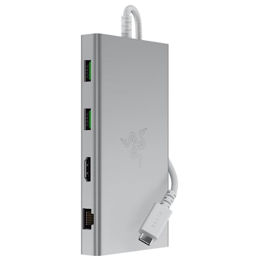 Razer Usb-C Dock - 11 Porte Con Hdmi, Gigabit Ethernet, Porta Audio Da 3,5 Mm, Usb-A E -C, Compatibile Con Windows E Mac (Uscita Schermo Con 4K, Suono