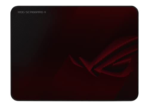 Asus Rog Scabbard Ii Gaming Mouse Pad - Superficie Protettiva Con Rivestimento Nano Respinge Acqua, Olio, Polvere, Bordi Piatti Cuciti, Base In Gomma