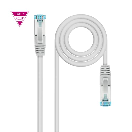 Nanocable 10.20.1701 - Cavo Rosso Cat.7 600Mhz Lszh Sftp Pimf Awg26, Grigio, 1 M