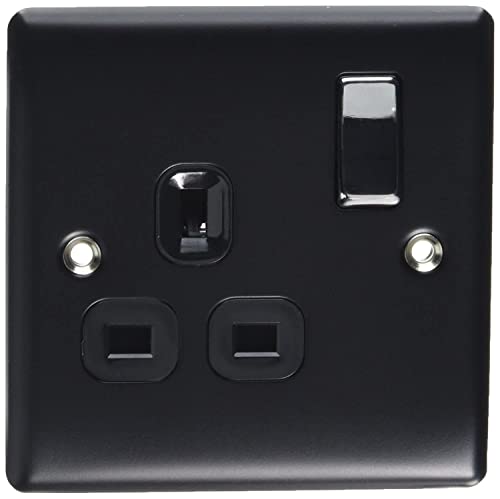 Bg Electrical Nmb21B - Interruttore A Presa Singola In Metallo, 1 Banda, Colore: Nero Opaco