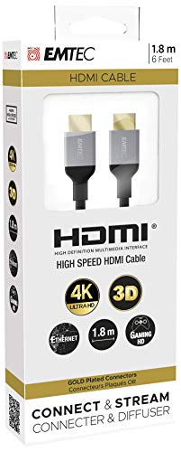 Emtec Ecchat700Hd - Cavo Hdmi 4K Ultra Hd Ethernet 3D, Collezione T700-180 Cm, Colore: Nero