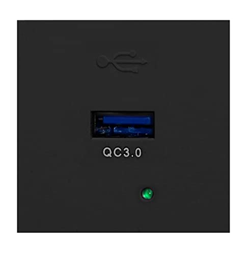 Norgen Noen Usbq Porta Modulare 45X45Mm Con Caricatore Usb A Ricarica Rapida 3A 5V 2A 9V 1,5 A 12V (Nero)