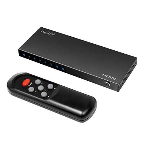 Logilink Switch Hdmi Per Commutare Fino A 5 Sorgenti Di Ingresso (Videoregistratore, Lettore Dvd, Console Di Gioco, Ecc.) In Ultra Hd 4K/60 Hz