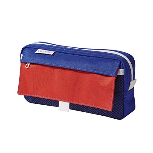 Herlitz 50022021 Caja De Lápices Estuche Suave Poliã‰Ster Azul, Rojo