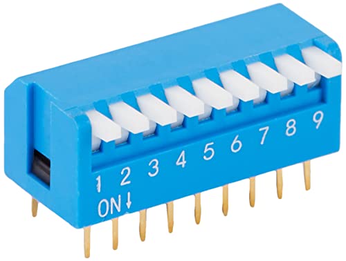 Delock - Interruttore A Levetta Dip Per Pianoforte, 9 Cifre, 2,54 Mm, 2 Pezzi, Colore: Blu