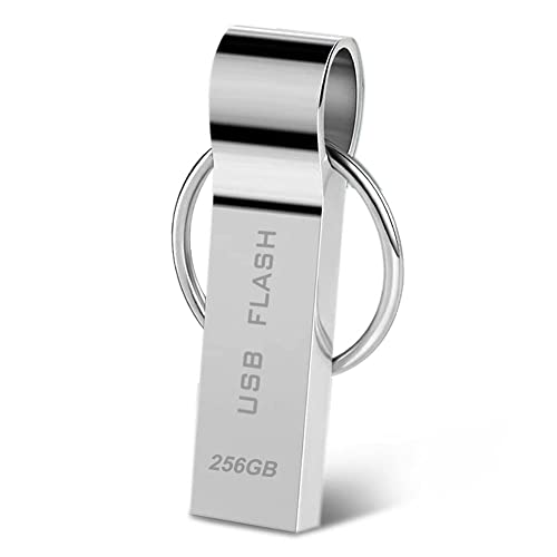 Wafangzhun Chiavetta Usb Da 256 Gb, Usb 3.0, 256 Gb, Impermeabile, In Metallo, Con Anello Portachiavi Per Laptop, Auto, Pc, Computer