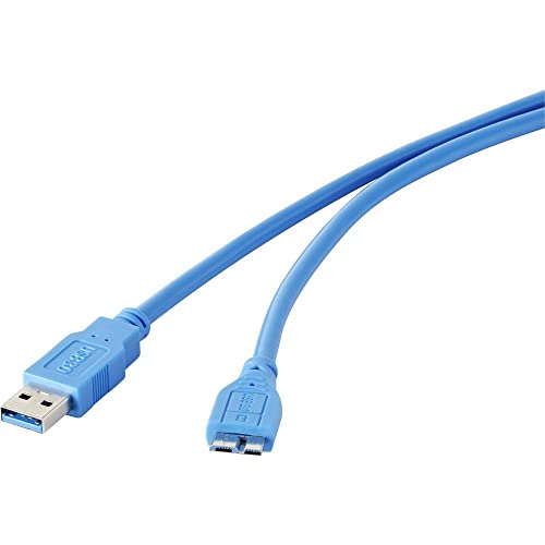 Renkforce Cavo Usb Usb 3.2 Gen1 (Usb 3.0) Spina Usb-A, Spina Usb-Micro-B 3.0 0.30 M Blu Contatti Connettore Dorati Rf-4