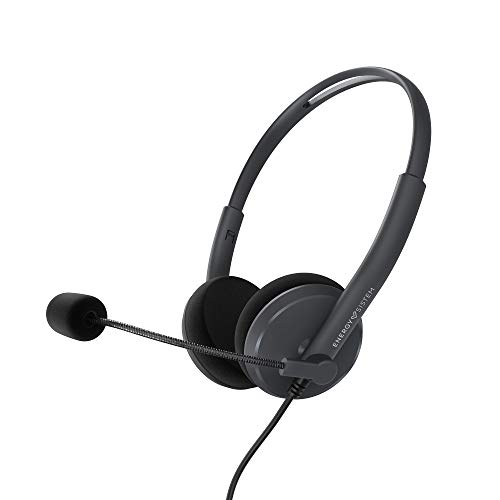 Energy Sistem Headset Office 2 - Auricolare On-Ear, Compatibile Con Pc/Mac/Smartphone, Connettore 3,5 Mm, Microfono Con Braccio Retrattile, Nero, Ajus