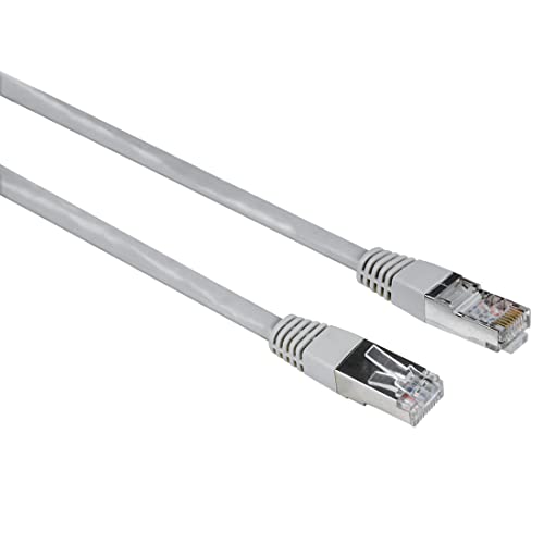 Hama 00200917 Rj45 Cavo Di Rete, Cavo Patch Cat 5E F/Utp 5 Mt Grigio Guaina In Pvc, Intrecciato A Coppia 1 Pz