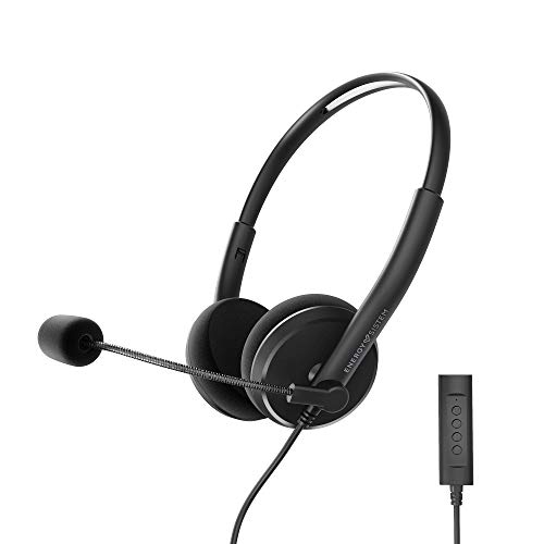 Energy Sistem Headset Office 2+ Black (Usb And 3.5 Mm Plug, Volume Control, Retractable Boom Mic), Taglia Unica