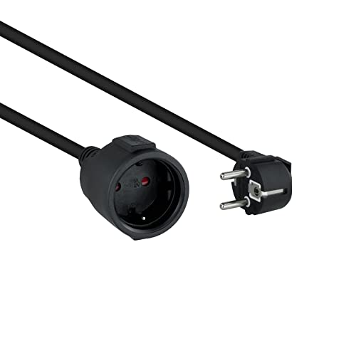 Nanocable 10.22.0603-Bk - Cavo Di Prolunga, Da Spina Schuko Maschio Cee7 A Spina Schuko Femmina Cee7, 100% Rame 1,5 Mm2, Nero, 3 M