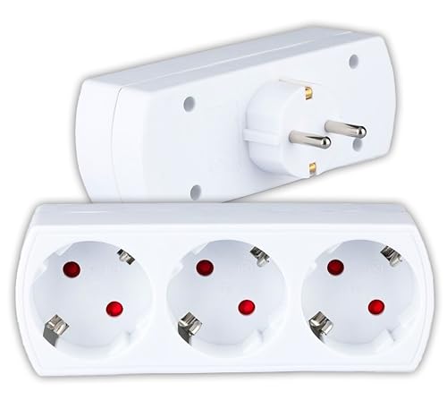 V-Tac Vt-1011-3 3 Adattatore Di Alimentazione Di Uscita Con Connettore Di Terra 16A 250V (Etichetta+Polisacco Con Scheda Principale)