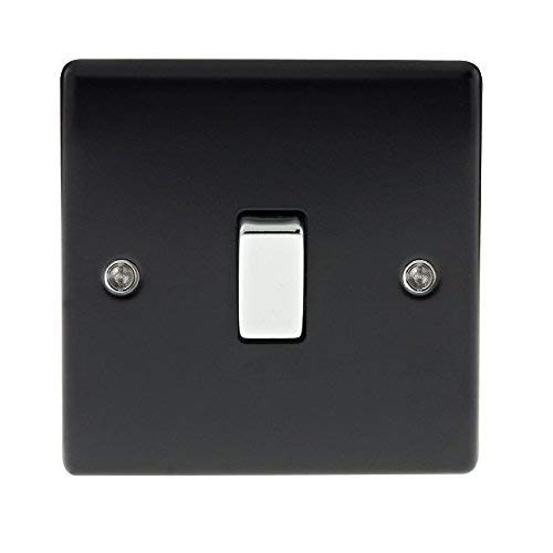 Bg Electrical, Interruttore Della Luce Bipolare Pearl Nickle, Opaco Nero, Nmb12
