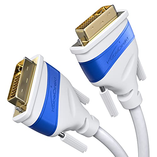 Kabeldirekt – Cavo Dvi Dual Link, Con Nucleo Di Ferrite Per Una Trasmissione Del Segnale Priva Di Interferenze – 10 M Cavo Monitor Digitale Dvi-D/24+1