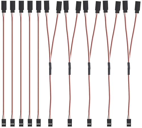 Yunique Green-Clean-Power - Cavo Di Estensione Servo 150Mm 10 Pezzi | 3 Pin Maschio A Femmina | Filo Awg 22 Di Alta Qualità | Compatibile Con Futaba E