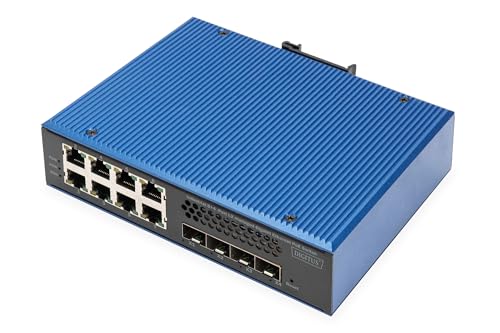 Digitus Switch Di Rete Industriale Gestito A 12 Porte Gigabit Ethernet Poe - 8X Gigabit Rj45 + 4X 10 Gbps Sfp+ Uplink - 1X Porta Console - 30W Poe Bud