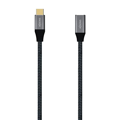 Cable Alargador Usb 3.2 Tipo-C Aisens A107-0635 Usb Tipo-C Macho Usb Tipo-C Hembra 1M Gris