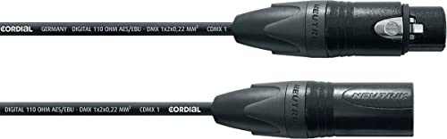 Cordial Cdx5-1 Dmx Xlr Maschio - Xlr Femmina Cavo Illuminazione (5-Pin, 3 Collegato), 5M