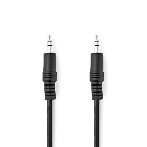 Nedis Cavo Audio Stereo, Connettore Da 3,5 Mm, Connettore Da 3,5 Mm, Nichelato, 5,00 M, Rotondo, Nero, Sacchetto Di Plastica