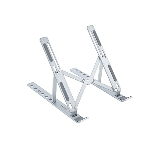 Tooq Tqlrs0035-Al - Supporto Per Notebook, Tablet, Telefoni Cellulari E Libri In Lega Di Alluminio, Pieghevole, Colore Argento