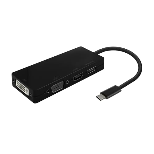 Aisens - A109-0679 - Convertitore Usb-C A Dp/Dvi/Hdmi/Vga, Usb-C/M-Dp/H-Dvi/H-Hdmi/H-Vga/H, Nero, 15 Cm