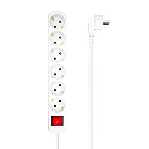 Aisens Regleta Con Interruptor A154-0535 6 Tomas De Corriente Blanco