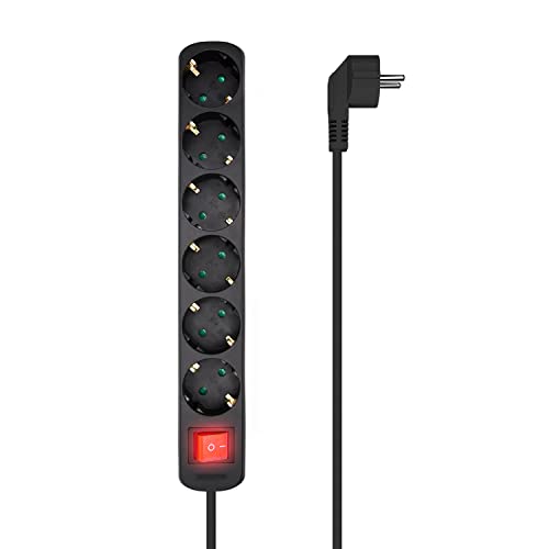Aisens Regleta Con Interruptor A154-0536 6 Tomas De Corriente Negro