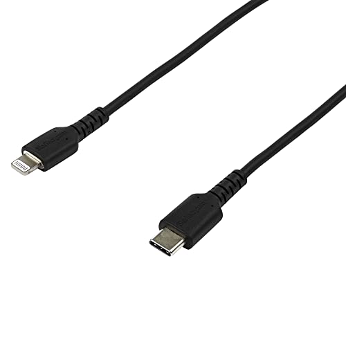 Startech.Com Cavo Da Usb-C A Lightning Da 2M Nero, Cavo In Fibra Aramidica Da Usb Tipo C, Certificato Apple Mfi (Rusbcltmm2Mb)