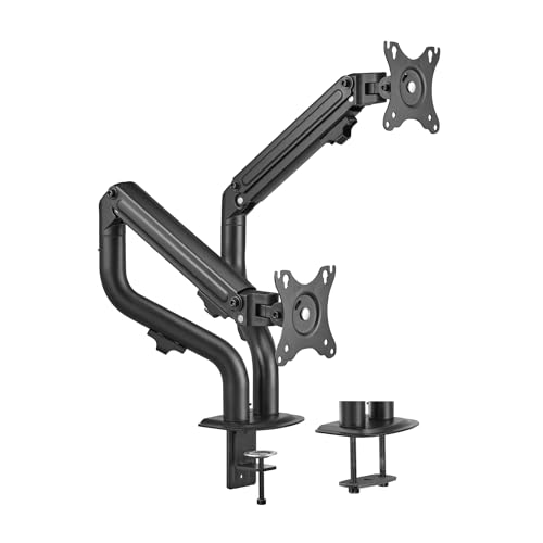 Aisens - Dt32Tsr-141 - Supporto Da Tavolo Eco Controbilanciato Girevole E Inclinabile Per Monitor/Tv 8 Kg (3 Pin, 2 Braccia) Da 17-32, Nero