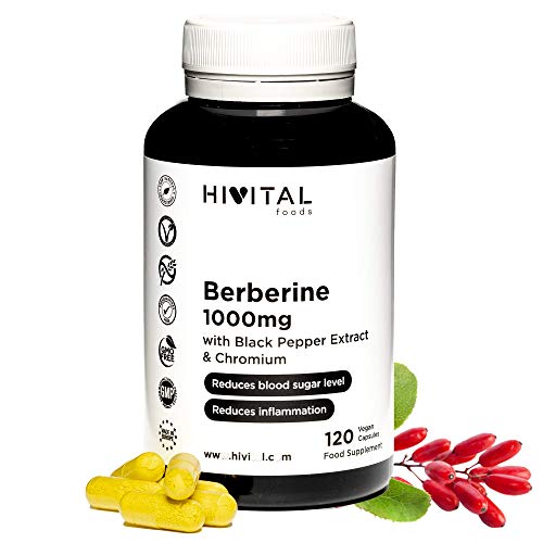 Berberina 1000 Mg. 120 Capsule Vegane. Con Cromo E Pepe Nero Per Un Migliore Assorbimento. Il Miglior Estratto Concentrato Di Berberis Vulgaris.