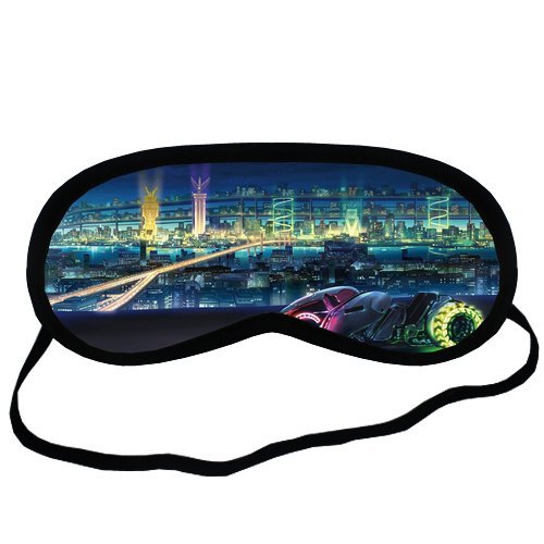 Bridges Science Fiction Motorbikes Neon Cities Sleeping Mask Travel Soft Cotton Sleeping Aids Eye Mask Cover Shade Blindfold Rest Shield