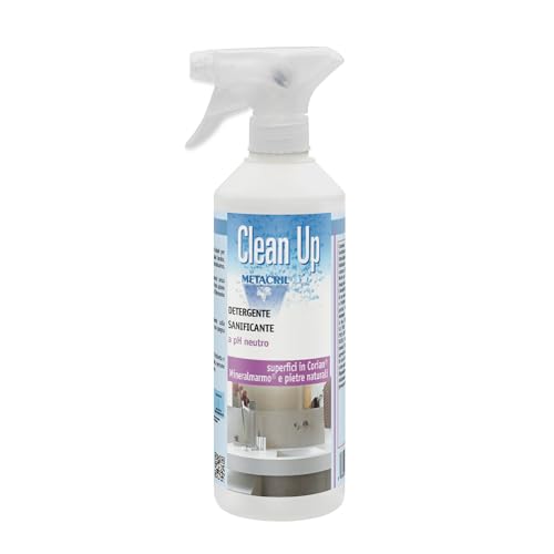 Clean Up 500Ml Con Vapo - Detergente A Ph Neutro Per Superfici Delicate Corian, Mineralmarmo, Marmo
