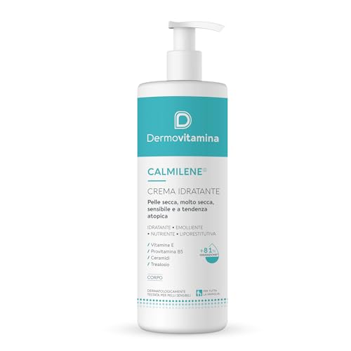 Calmilene Crema Idratante 500 Ml - Crema Idratante Viso E Corpo Ad Azione Prolungata, Nutriente, Liporestitutiva Ed Emolliente Indicata Per Adulti E B