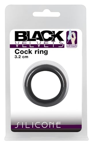 Black Velvets Anello Fallico In Velluto Nero 3,2 Cm Nero