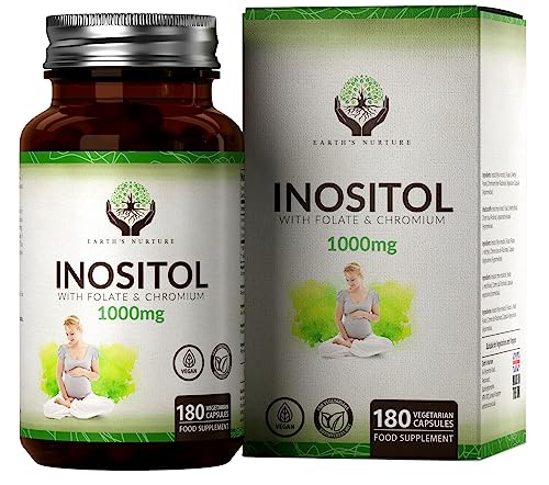 En Inositolo | 180 Myo Inositolo Capsule - Inositolo Integratore 1000Mg Inositol Con Acido Folico 200Μg E Cromo 100Μg Per Dose | Non-Ogm, Senza Glutin