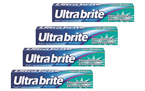 Ultra Brite - Dentifricio Ultra Brite Bianchezza, Ultra Bianchezza, Ultra Freschezza - Denti Bianchi E Brillanti - Confezione Da 4 X 75 Ml