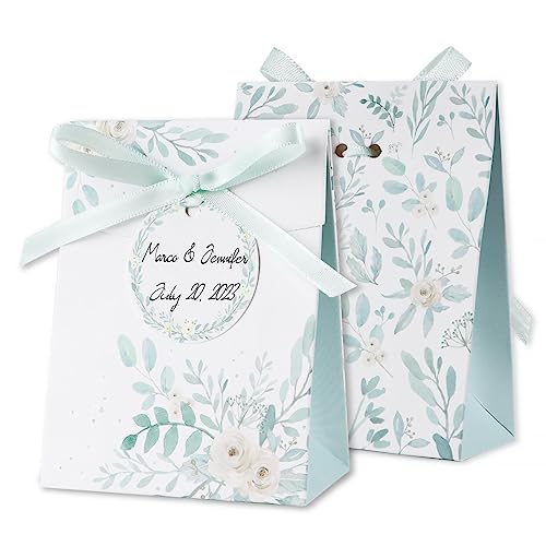 50Pz Scatoline Portaconfetti Matrimonio Promessa Bomboniere Scatole Con Etichette Cartone Regalo Per Festa Matrimonio Nozze Segnaposto Comunione Batte
