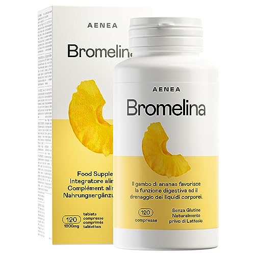 Bromelina Forte Drenante Naturale, 120 Cps Da 1200 Mg - Cellulite, Microcircolo E Depurazione - Migliora Funzione Digestiva - Contro Gonfiore E Cattiv