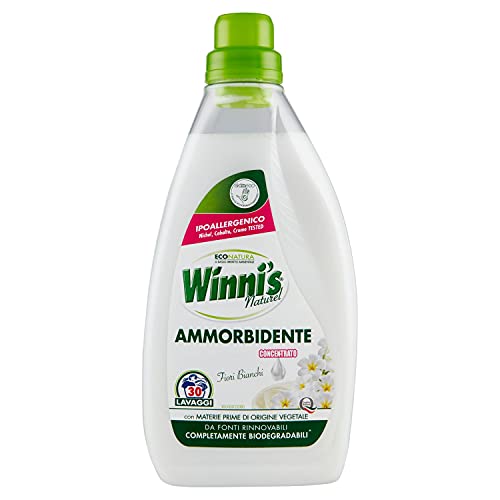 Winni'S - Ammorbidente Lavatrice Concentrato Ipoallergenico, 30 Lavaggi, Adatto Alle Pelli Più Sensibili, Fragranza Fiori Bianchi, Con Materie Prime D