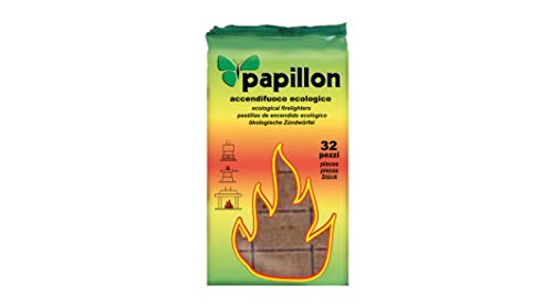 Accendifuoco Naturale Ecologico Conf. Da 32 Cubetti Per Camini, Stufe Papillon