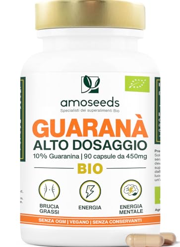 Guaranà Bio Extra Forte, 6000Mg Al Giorno | 10% Caffeina Naturale | 90 Capsule | Equilibrio Del Peso, Energia, Concentrazione | Qualità Superiore