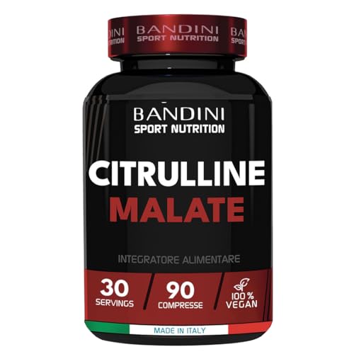 Bandini® Citrulline Malate 90 Compresse 3000 Mg Per Dose Giornaliera - Dosaggio Extra-Elevato (Copertura 1 Mese) - L-Citrullina Da Fermentazione 100%