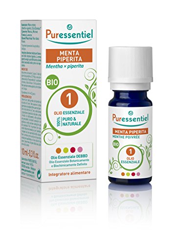 Puressentiel, Olio Essenziale Di Menta Piperita, 100% Puro, Naturale, Oebbd, Proveniente Da Agricoltura Biologica, Vegan, Cruelty Free, 10 Ml