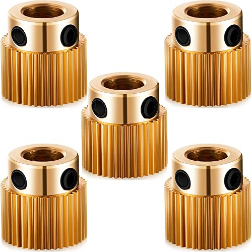 Mmobiel 5 Pz. Ruota Dentata Azionamento Estrusore Di Ottone A 40 Denti Compatible With Creality 3D Printer Ender 3 V2/ Ender 3/ Ender 3 Pro/Ender 5/ C