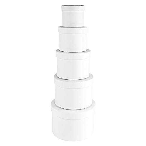 Ideen Mit Herz Scatole Regalo Con Coperchio, In Set Da 5 Pezzi In 5 Diverse Misure, Grandi E Piccole, Realizzate In Cartone Robusto, Ideali Per Comple
