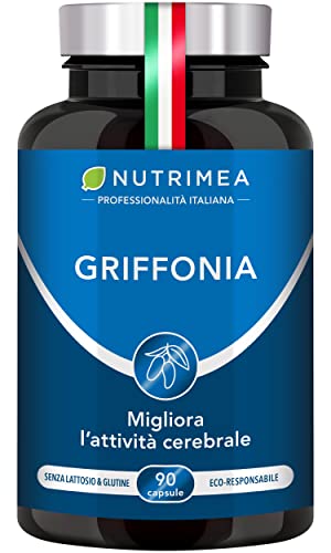 Griffonia Simplicifolia 1000 Mg | 5-Htp 150 Mg | Regolazione Umore, Sonno E Appetito | Disturbi Dell'Attenzione | 90 Capsule Vegane | Nutrimea