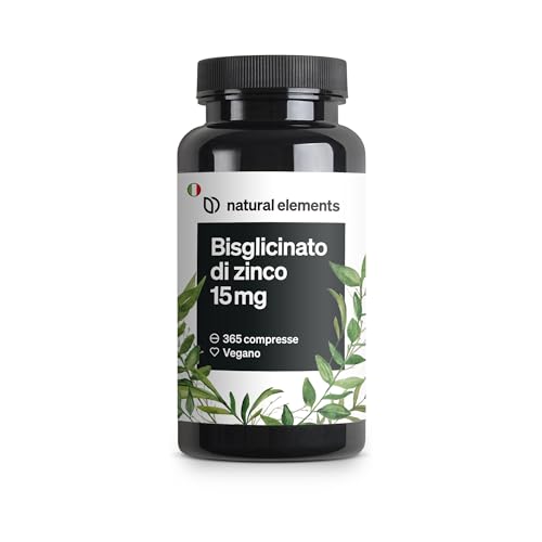 Zinco Integratore – 365 Compresse Vegan Contro Acne E Brufoli – Zinco 15Mg Scorta 1 Anno – Antiossidante Per Pelle Sana – 15 Mg Di Zinco Elementare Pe