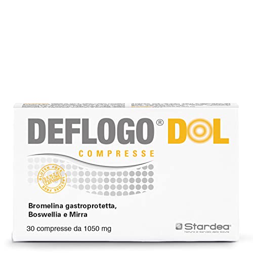 Deflogo® Dol | Stati Di Tensione Localizzati | Funzionalità Articolare| Bromelina Da Ananas | Acido Ialuronico | Boswellia | Mirra |30 Compresse | Sen