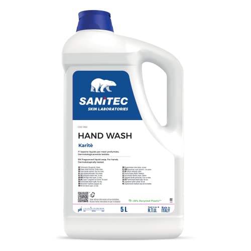 Sanitec, Hand Wash, Sapone Liquido Per Le Mani Profumato Idratante Con Glicerina E Antibatterico, Deterge Le Mani Lasciandole Fresche E Pulite, Ph 5.5