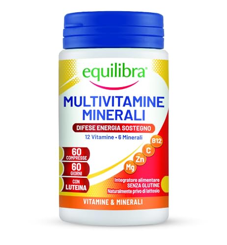 Equilibra Integratori Alimentari, Multivitamine E Minerali, A Base Di 12 Vitamine E 6 Minerali Con Luteina, Indicato Per Diete Povere Di Minerali E Vi